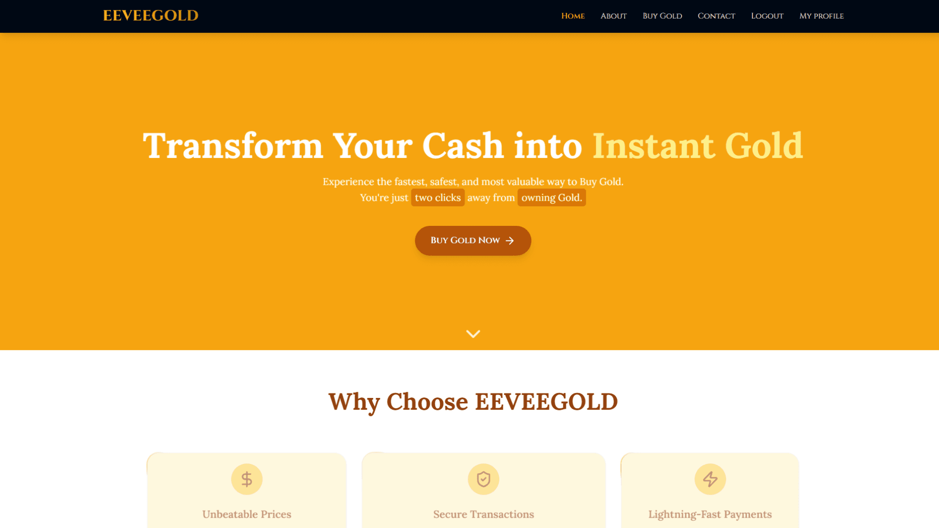 Eevee Gold Wealth Platform